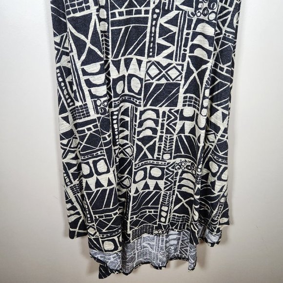 Lularoe Dress Womens XXS Black Carly Swing Aztec Geometric Tribal High Low - Picture 3 of 11